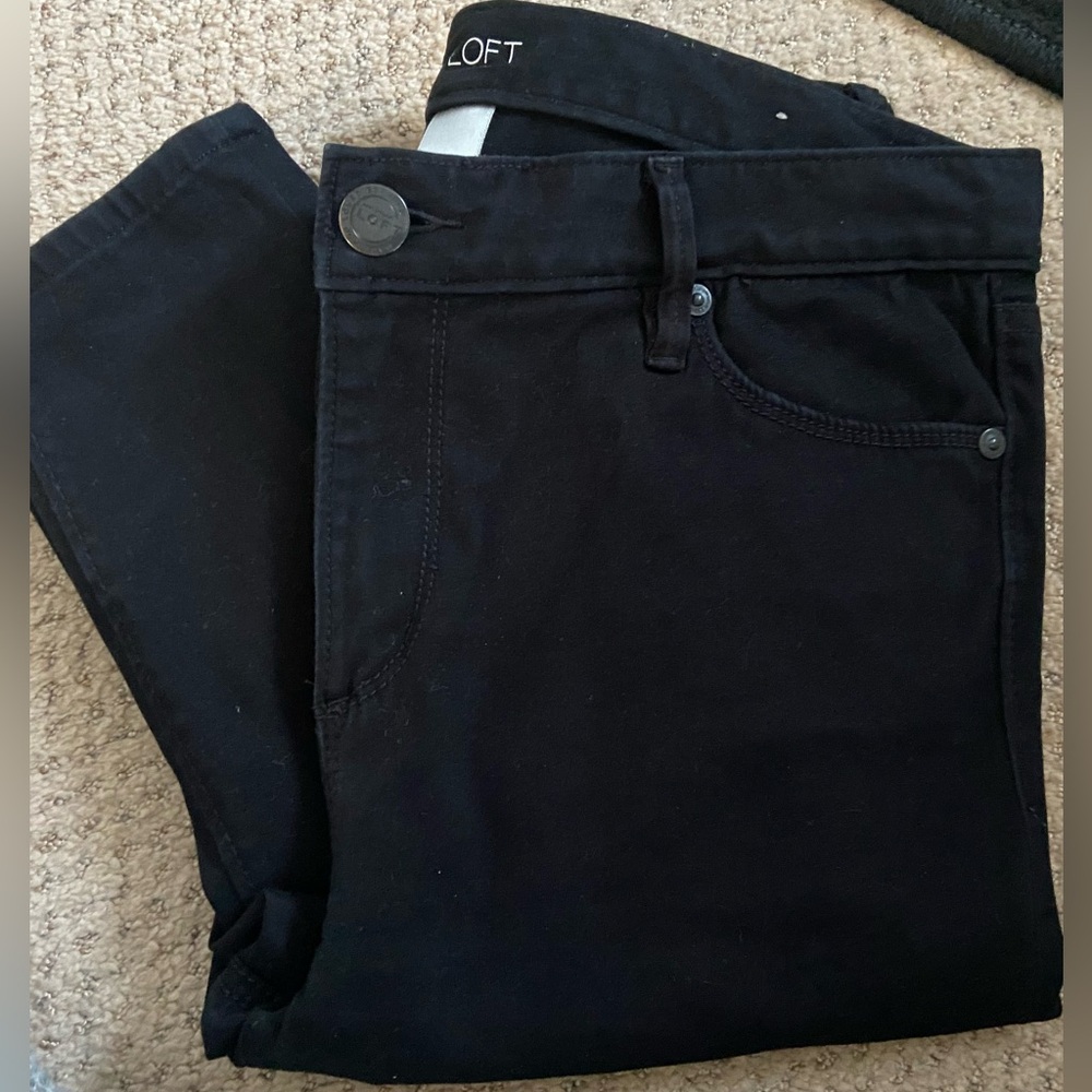 Loft Skinny Dark Black Jeans -Leggings soft jean fabric not stiff jean fabric